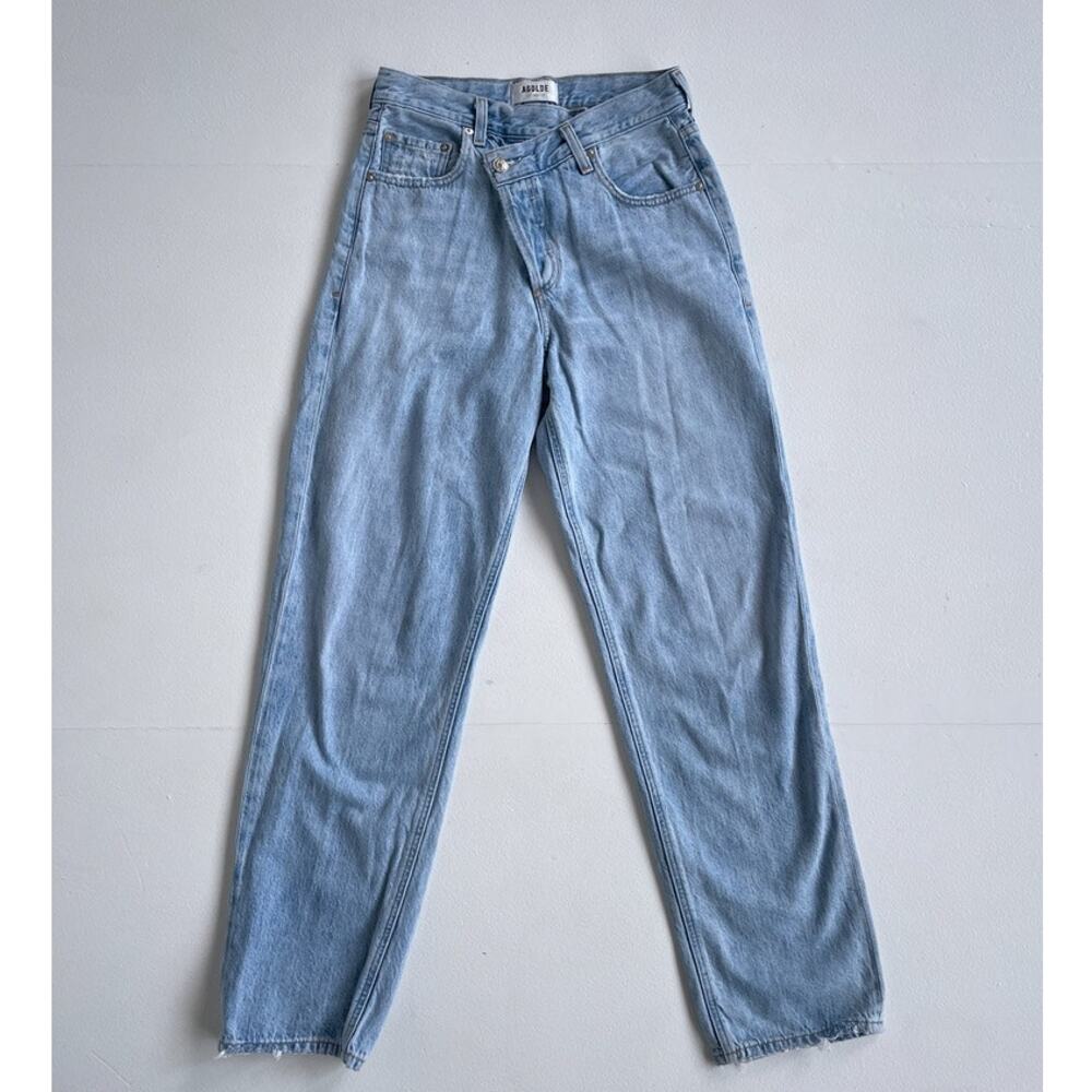 AGOLDE Criss-Cross Straight Leg Jean / Suburbia / Sz 24 / Avant Garde Grunge